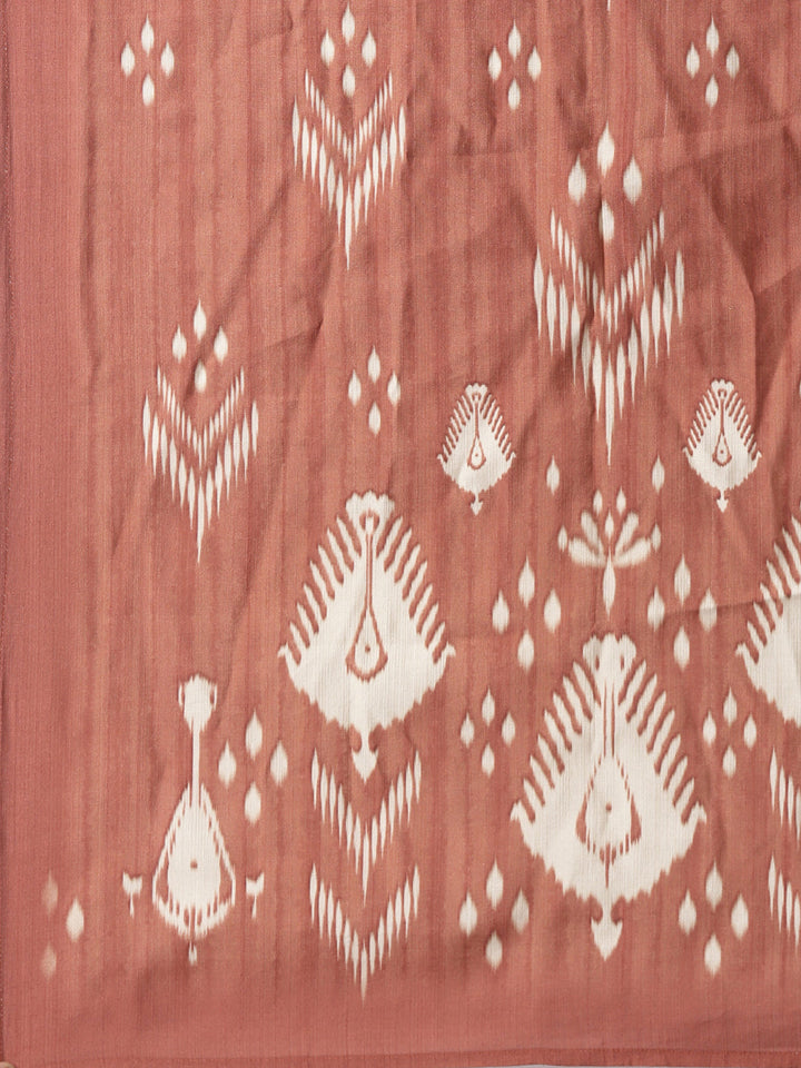 Neerus Rust Solid Straight Kurta and Trousers With Dupatta