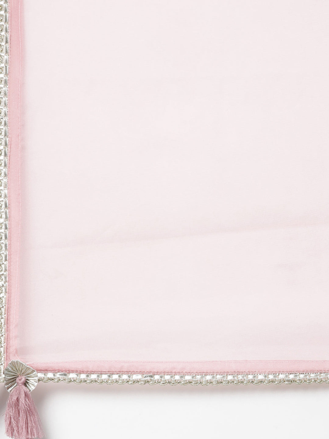 Neerus Pink printed kurta set with trousers and dupatta - detail view 3
