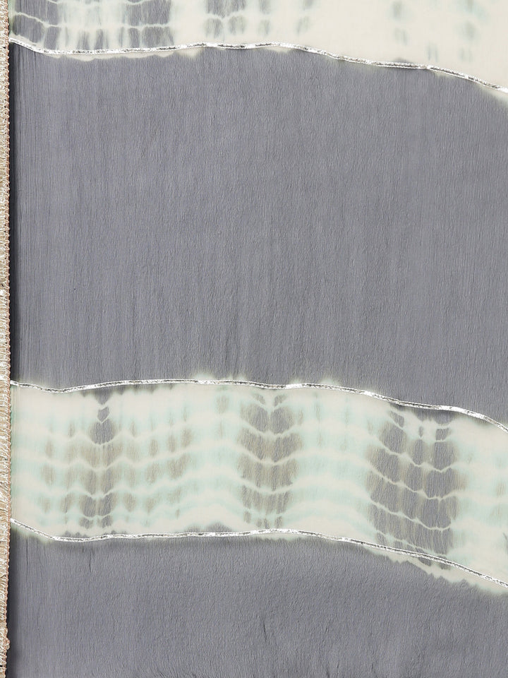 Neerus Blue Jute Cotton Printed Kurta Set - detail view 3
