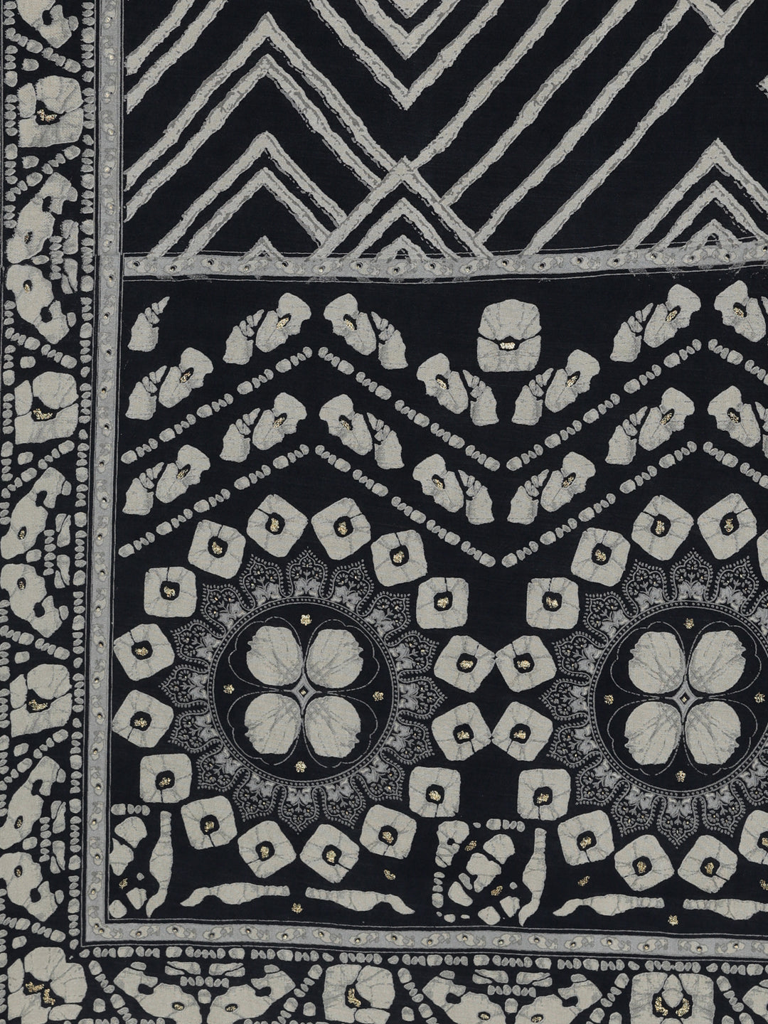 Neerus Blue Viscose Rayon Printed Kurta Set with Trouser and Dupatta - detail view 3
