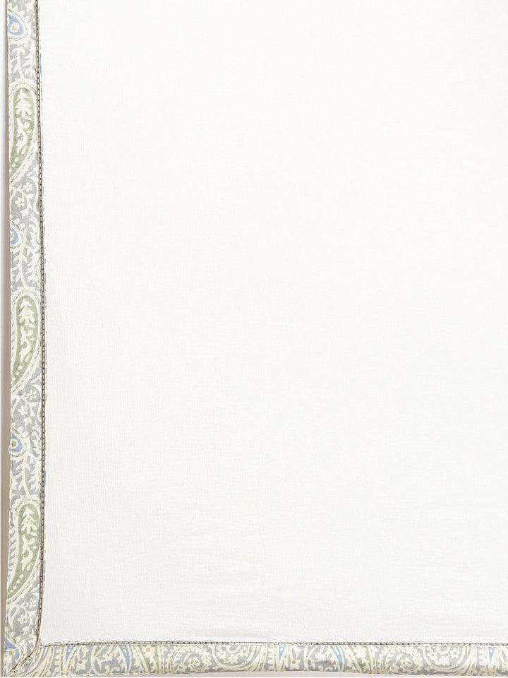 Neerus Beige printed straight suit set - detail view 4
