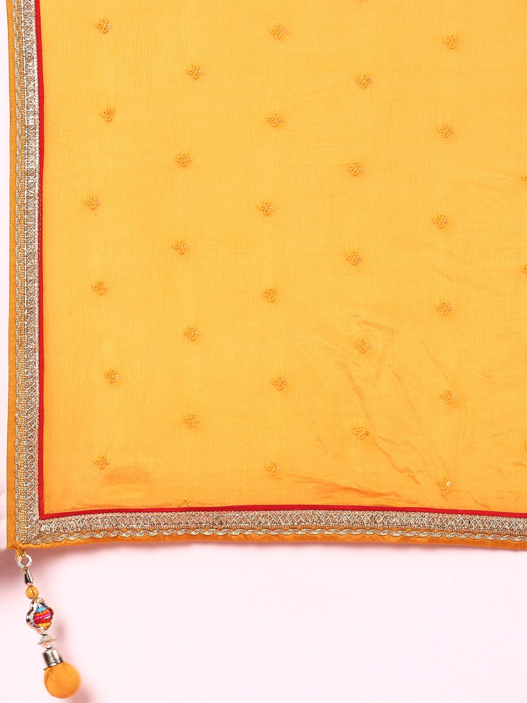 Neerus Yellow georgette embroidered lehenga set - detail view 6
