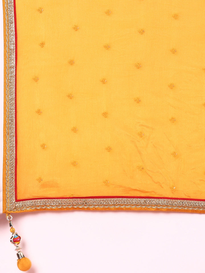 Neerus Yellow georgette embroidered lehenga set - detail view 6