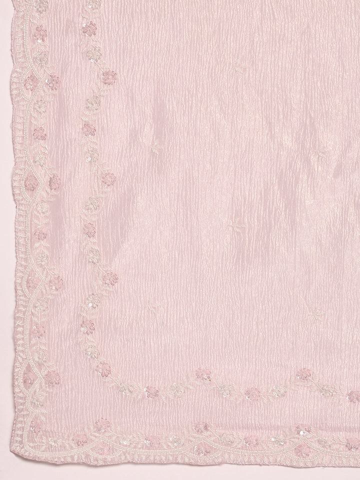 Pink Shimmer Embroidery Saree