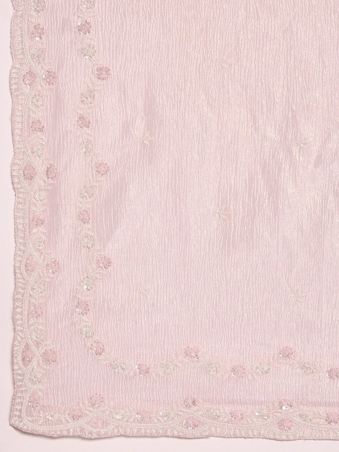 Neerus Pink georgette embellished saree - detail view 3