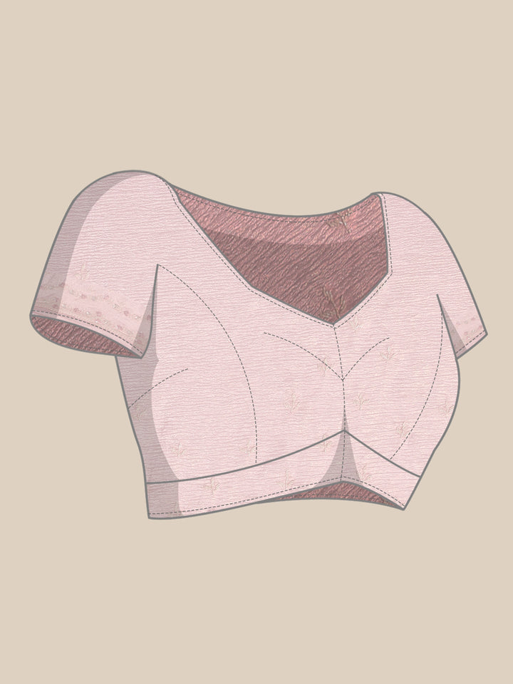 Neerus Pink georgette embellished saree - detail view 4