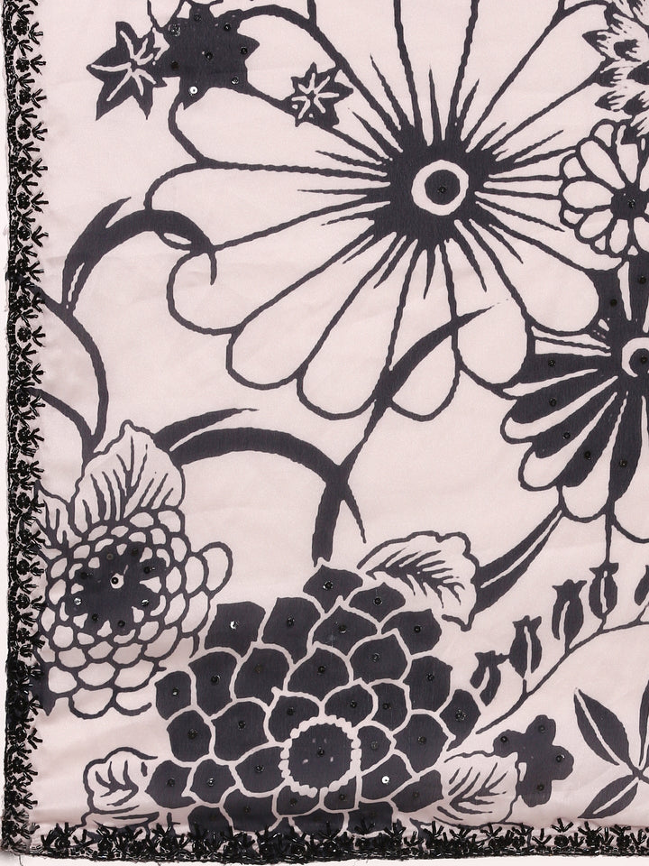 Beige Crepe Weaved Saree