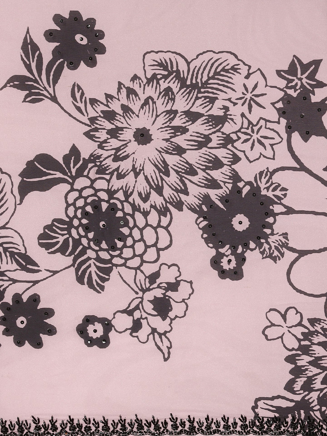 Neerus Pink crepe woven saree - detail view 2