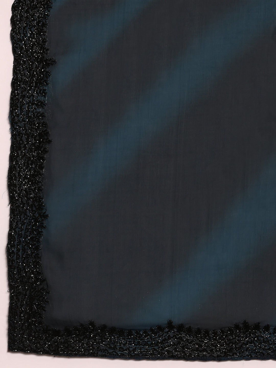 Neerus Blue embellished peacock motif saree - detail view 3