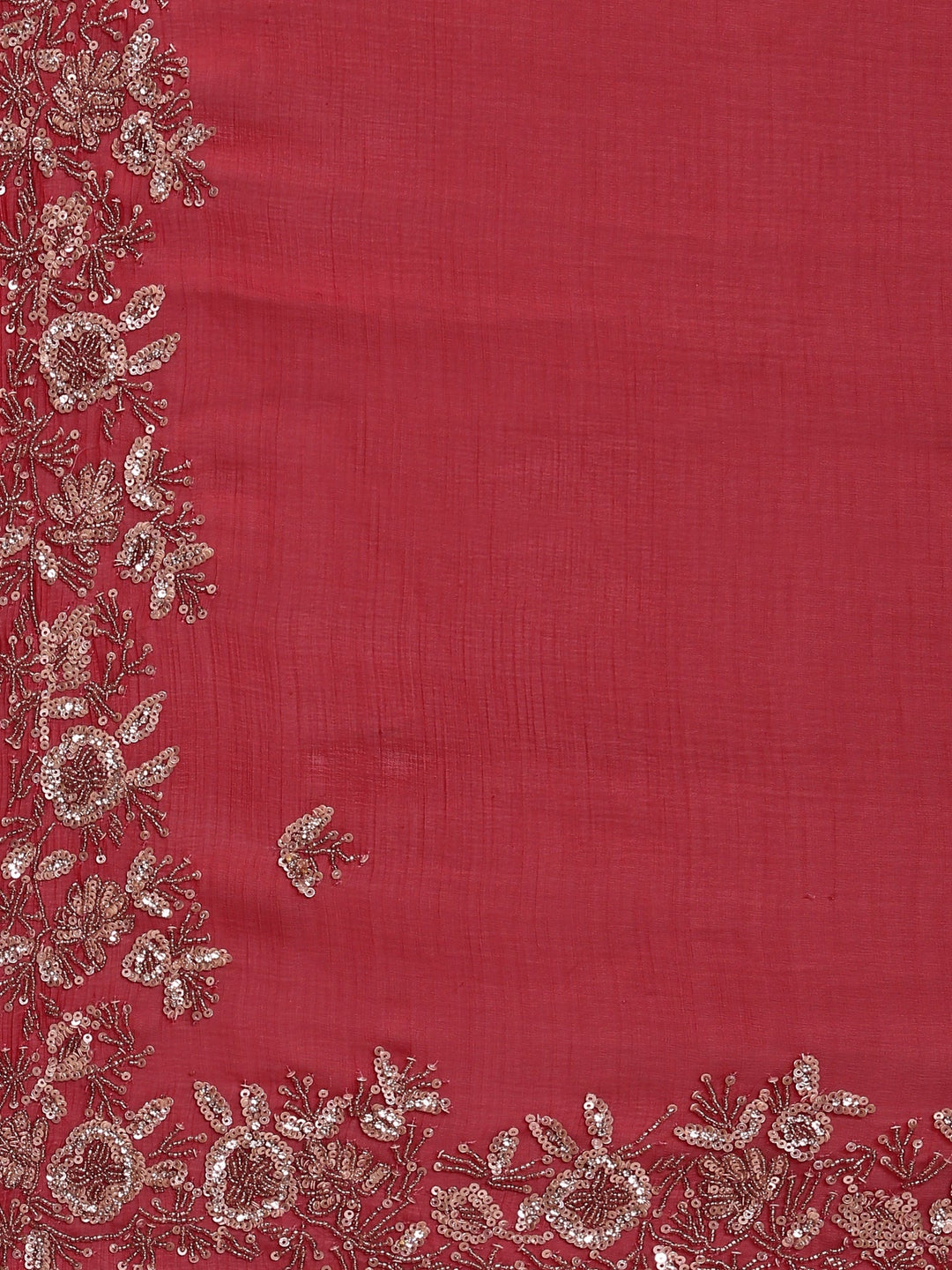 Neerus Maroon organza hand embroidered saree - detail view 2