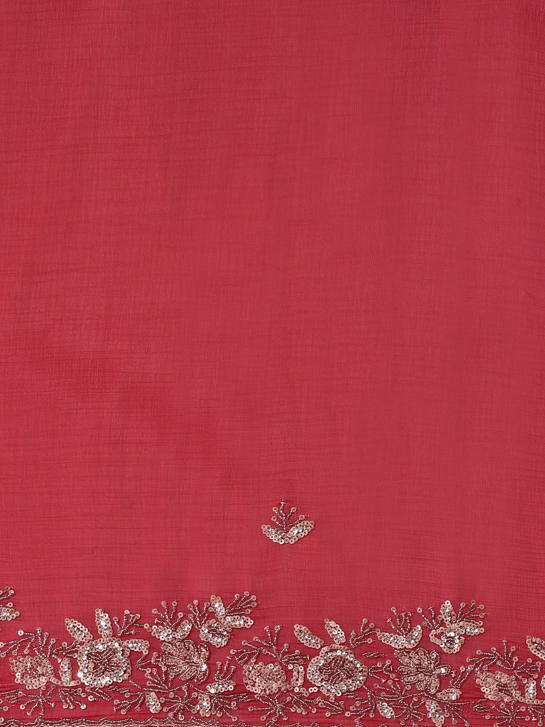 Neerus Maroon organza hand embroidered saree - detail view 3