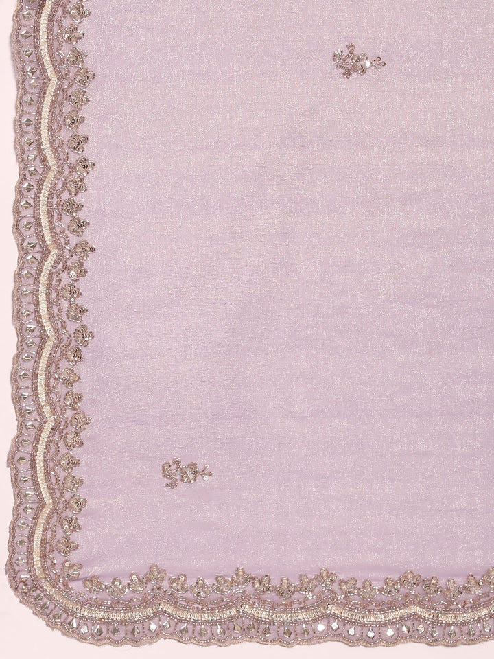 Purple Jacquard Zari Embroidery Saree