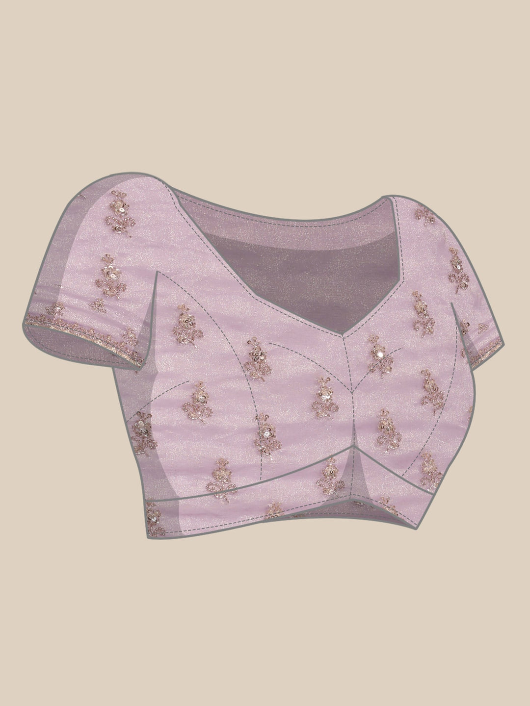 Neerus Purple Jacquard Embroidered Saree - detail view 4