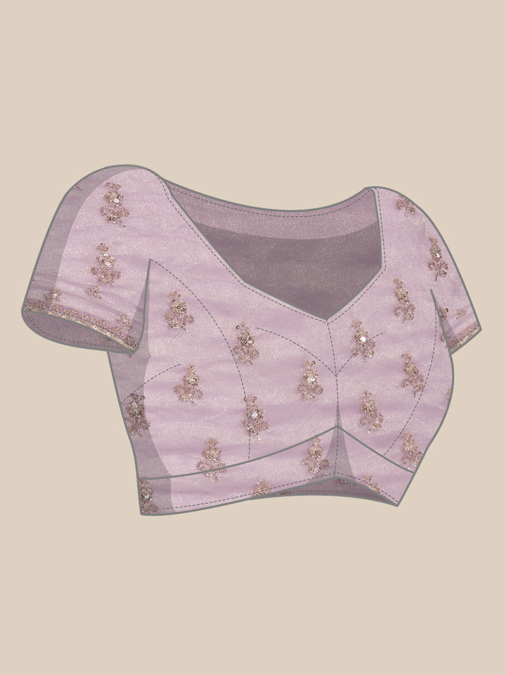 Purple Jacquard Zari Embroidery Saree