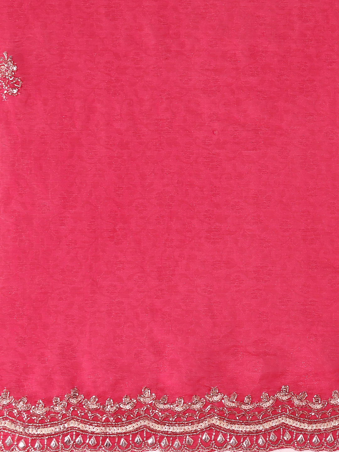 Neerus Pink Jacquard Embroidered Saree - detail view 3