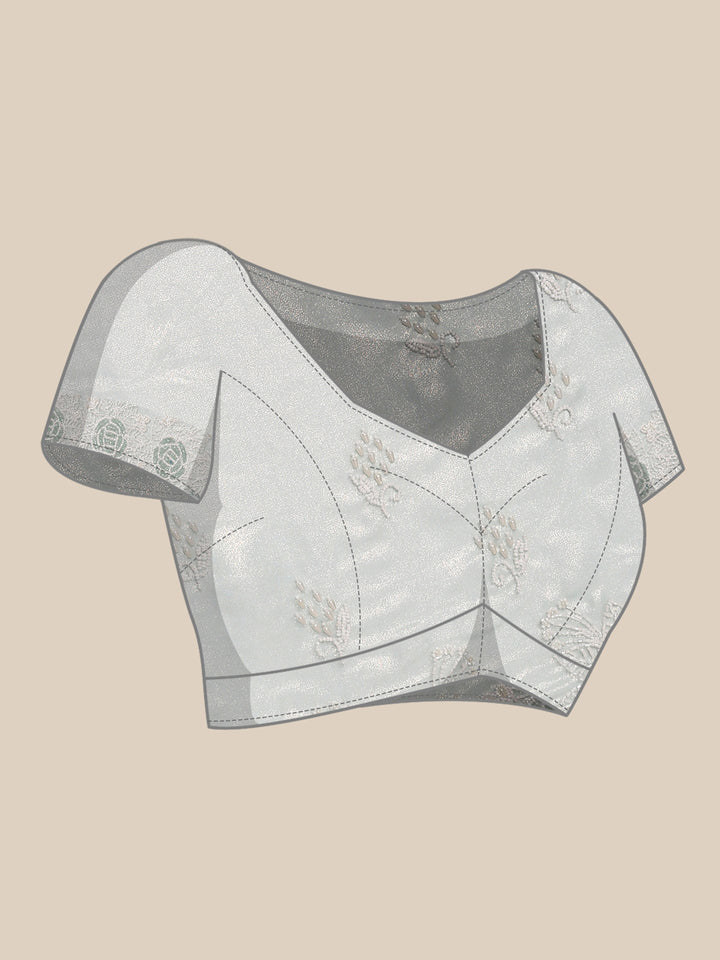 Neerus Green organza embellished saree - detail view 4