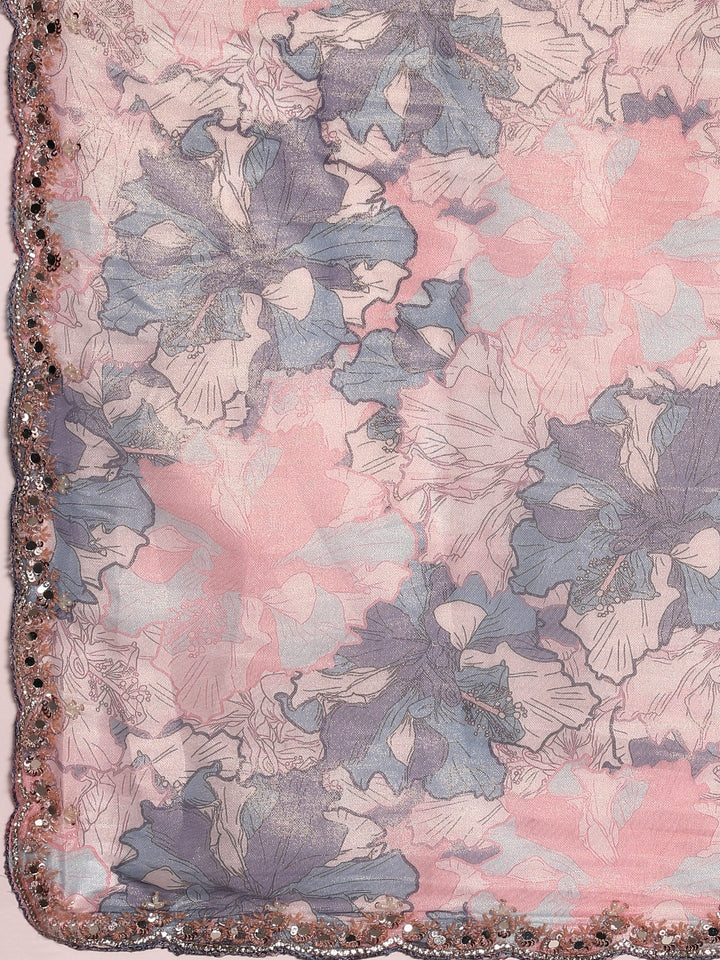 Neerus Purple tissue woven saree - detail view 2
