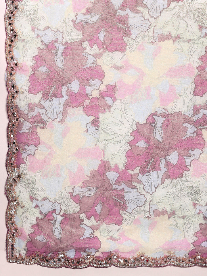 Neerus Multi polyester printed saree - detail view 3