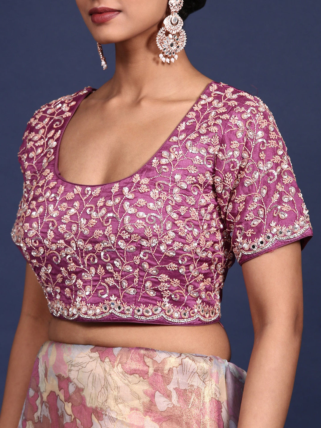 Neerus Multi polyester printed saree - detail view 4