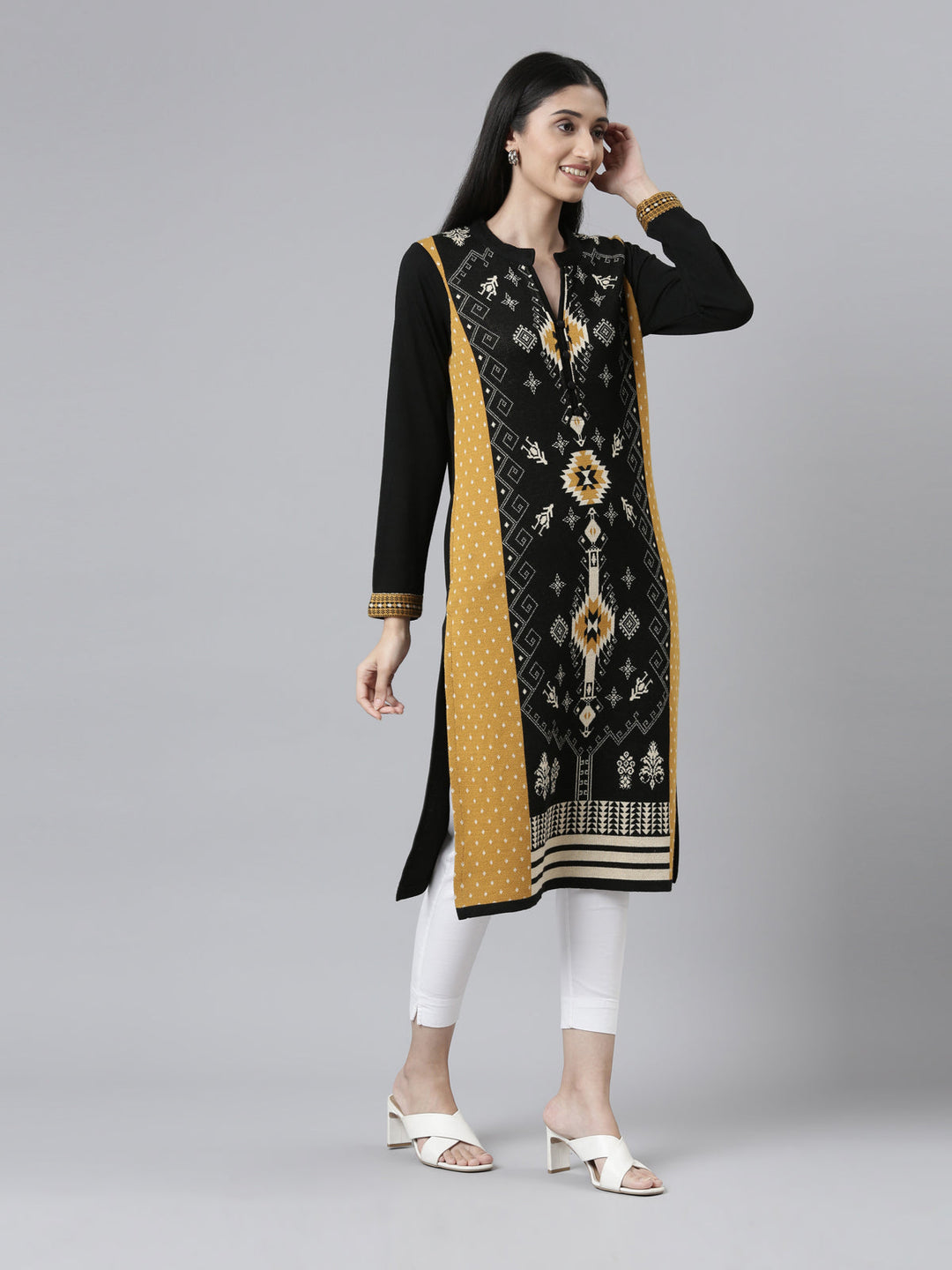 Neerus Multi acrylic woven tribal kurti - detail view 2