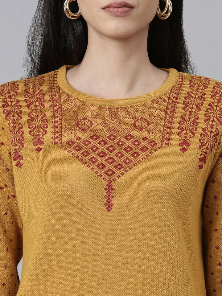 Neerus Acrylic embroidered straight kurti - detail view 1