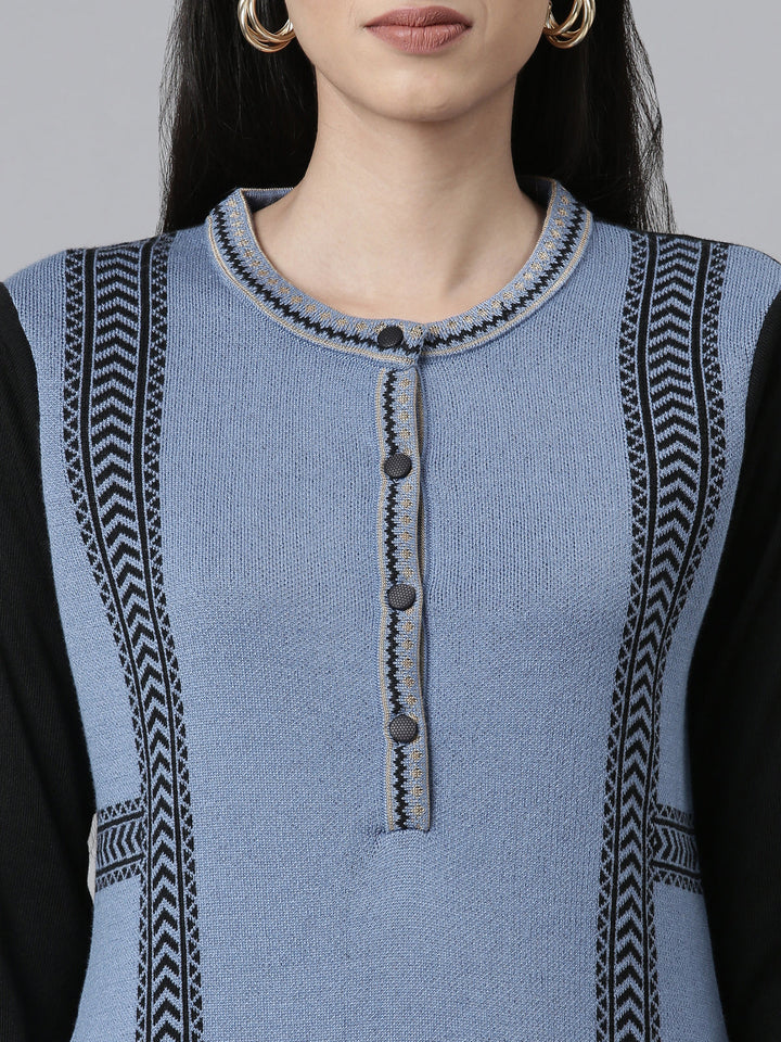 Neerus Woven acrylic straight kurti - detail view 1
