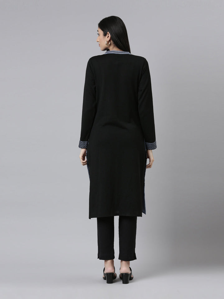 Neerus Woven acrylic straight kurti - side view