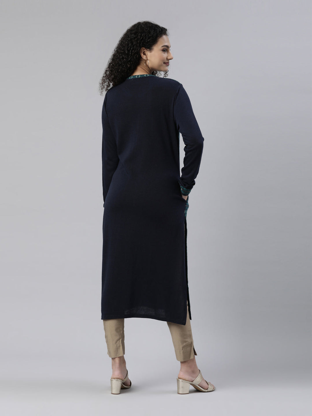 Neerus Acrylic woven kurti - side view