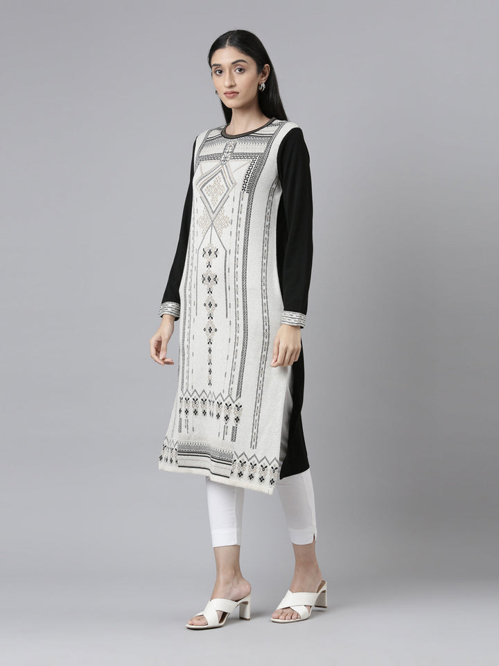 Neerus Acrylic woven kurti - back view