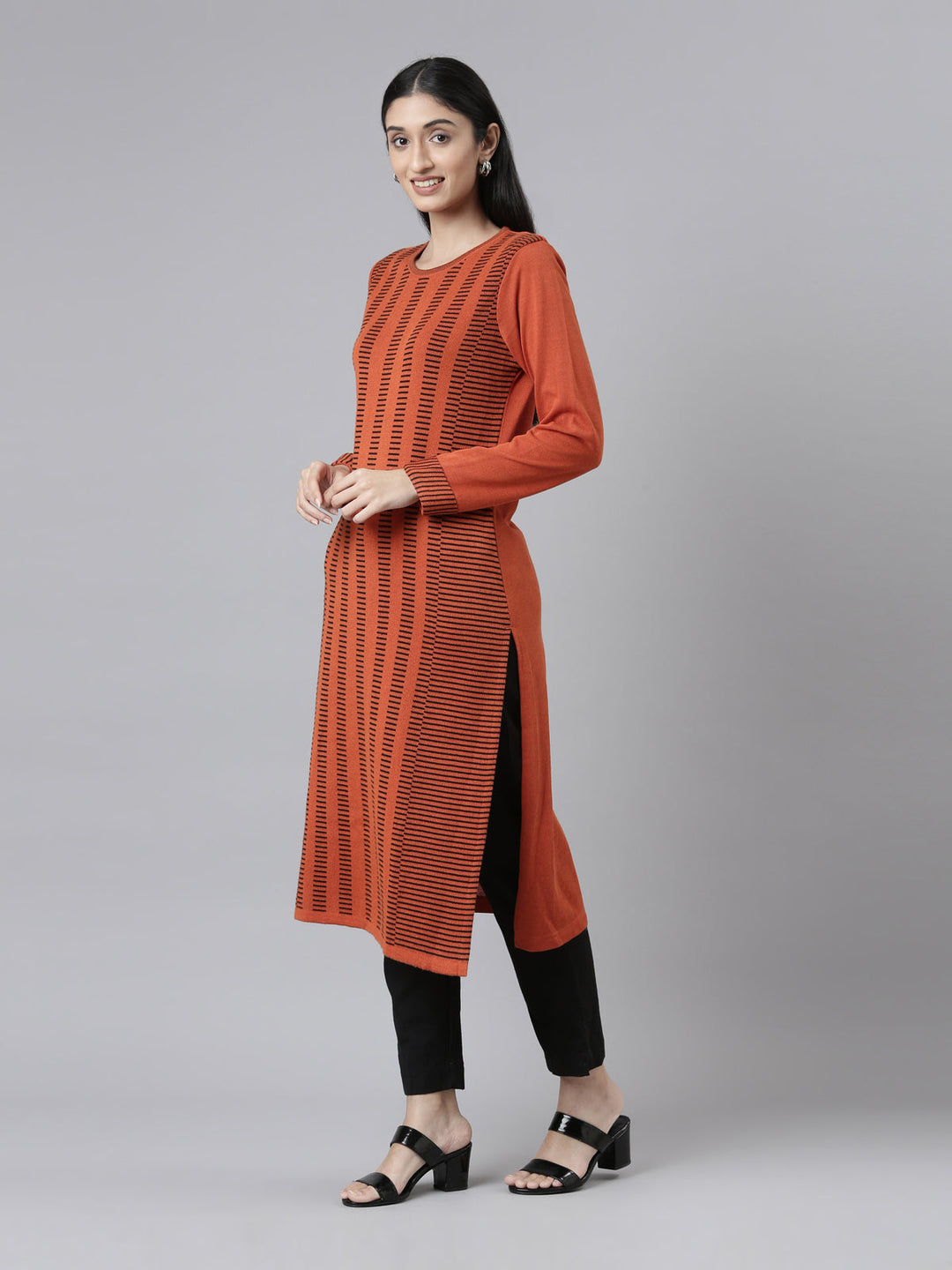 Neerus Acrylic woven kurti - back view
