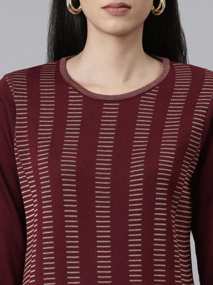 Neerus Multi acrylic printed striped kurti - detail view 1