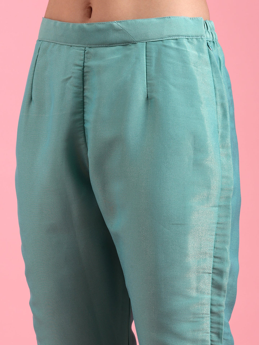 Neerus Green tissue embellished suit set - detail view 4