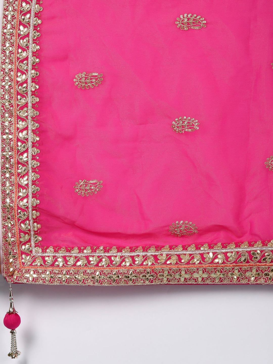 Neerus Pink silk hand embroidered lehenga set - detail view 4