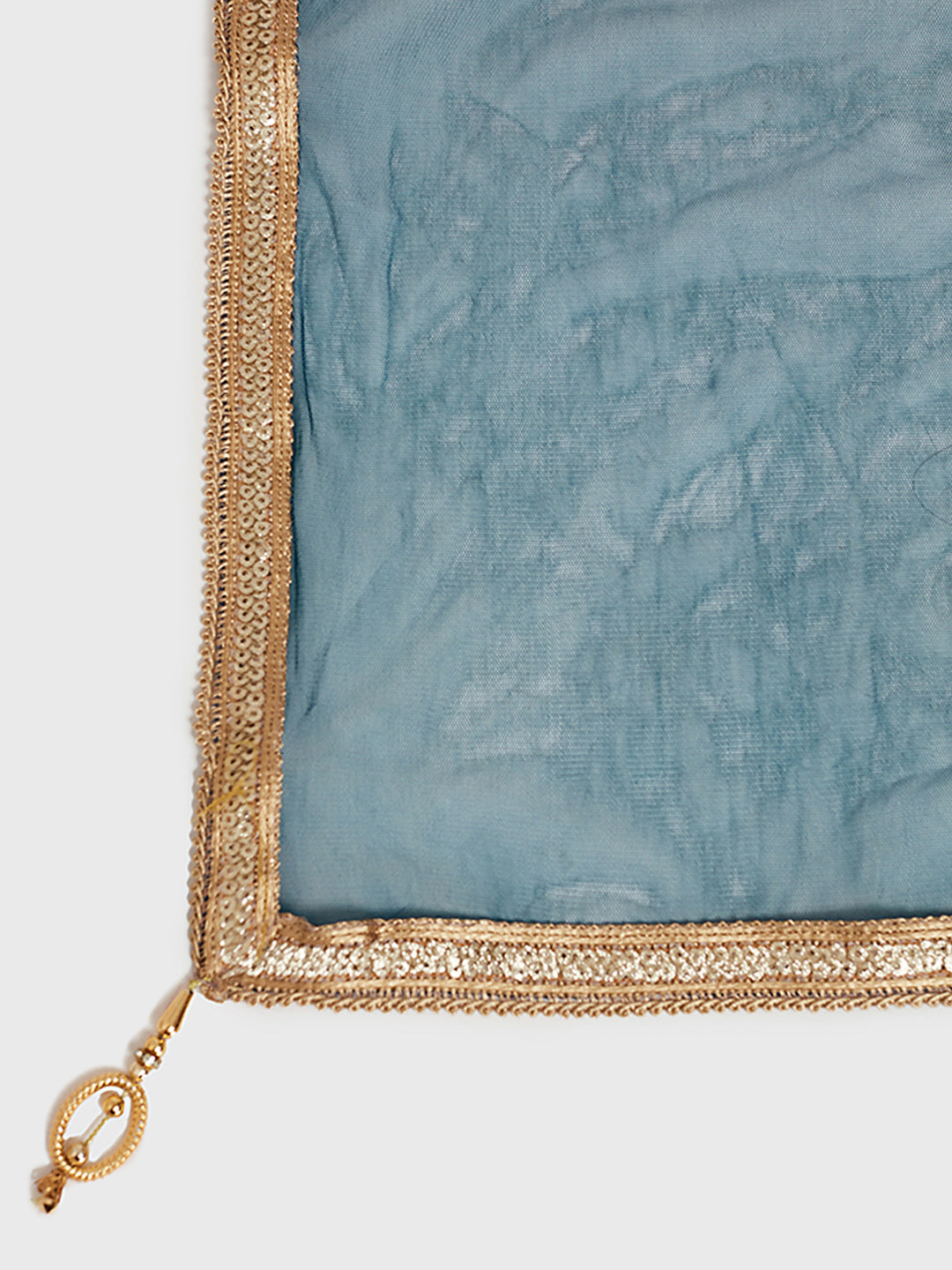 Neerus Blue Georgette Embroidered Anarkali Sharara Set - detail view 3