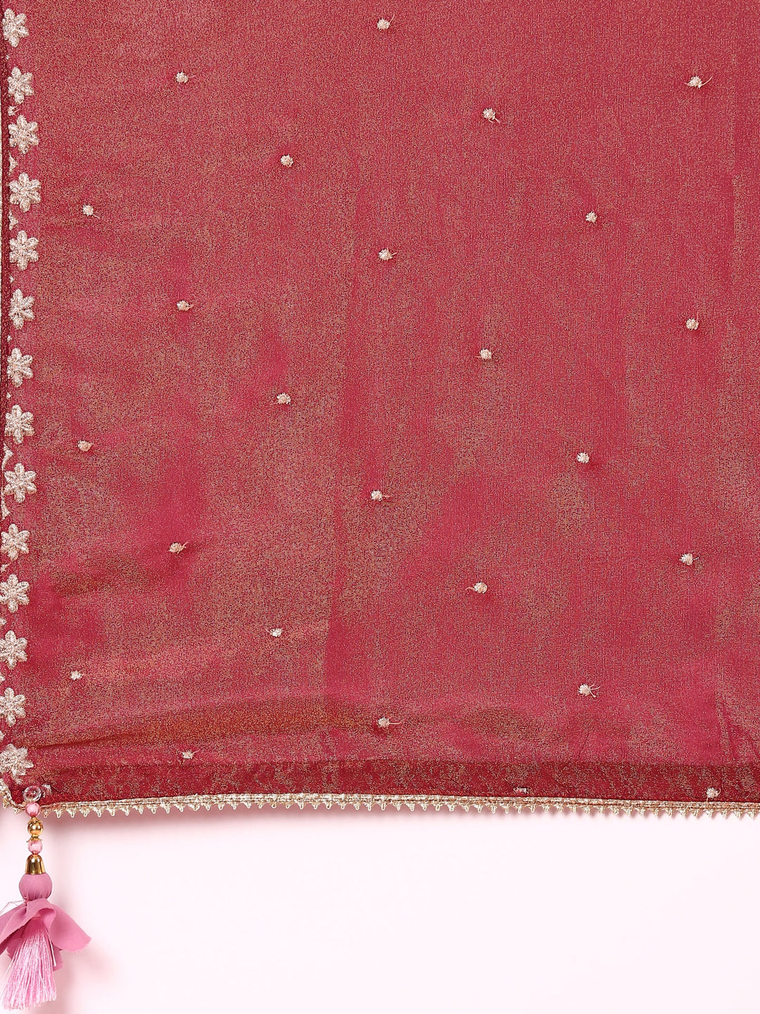 Neerus Pink silk embroidered lehenga set - detail view 6