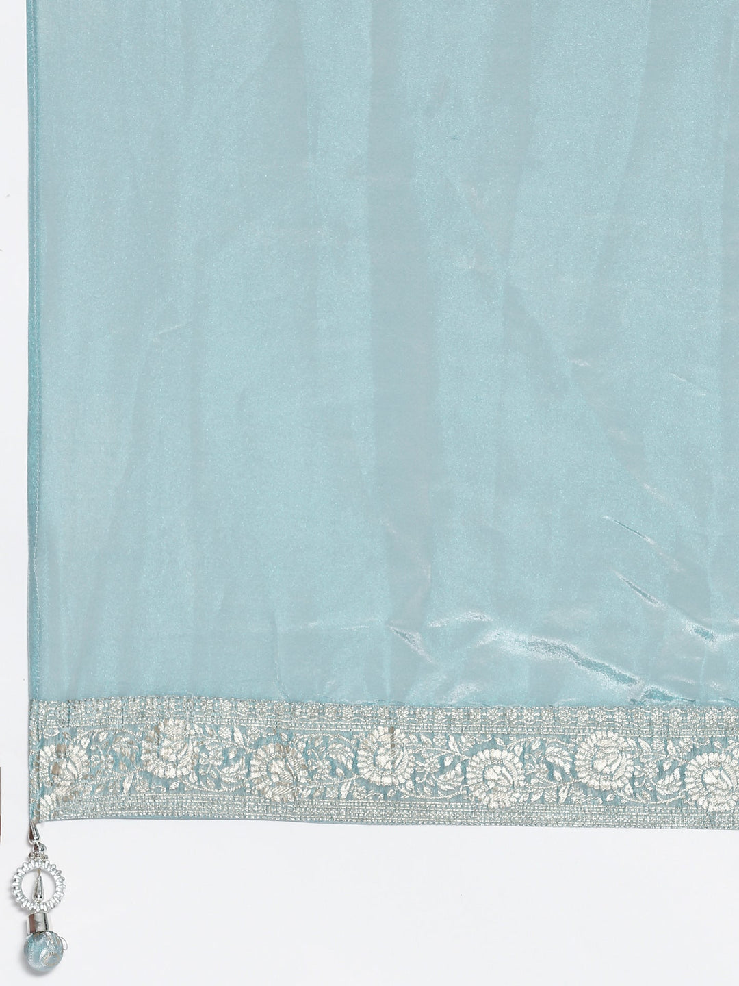 Neerus Blue Banarasi embroidered peplum palazzo suit set - detail view 5