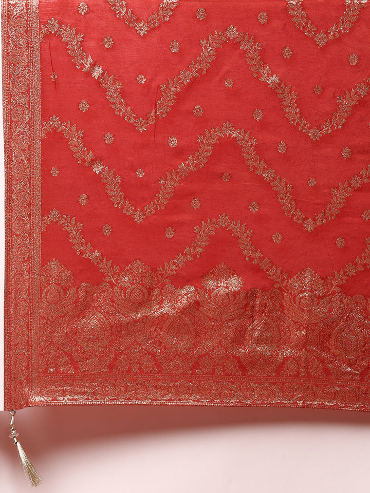 Neerus Yellow tissue embroidered suit set - detail view 4