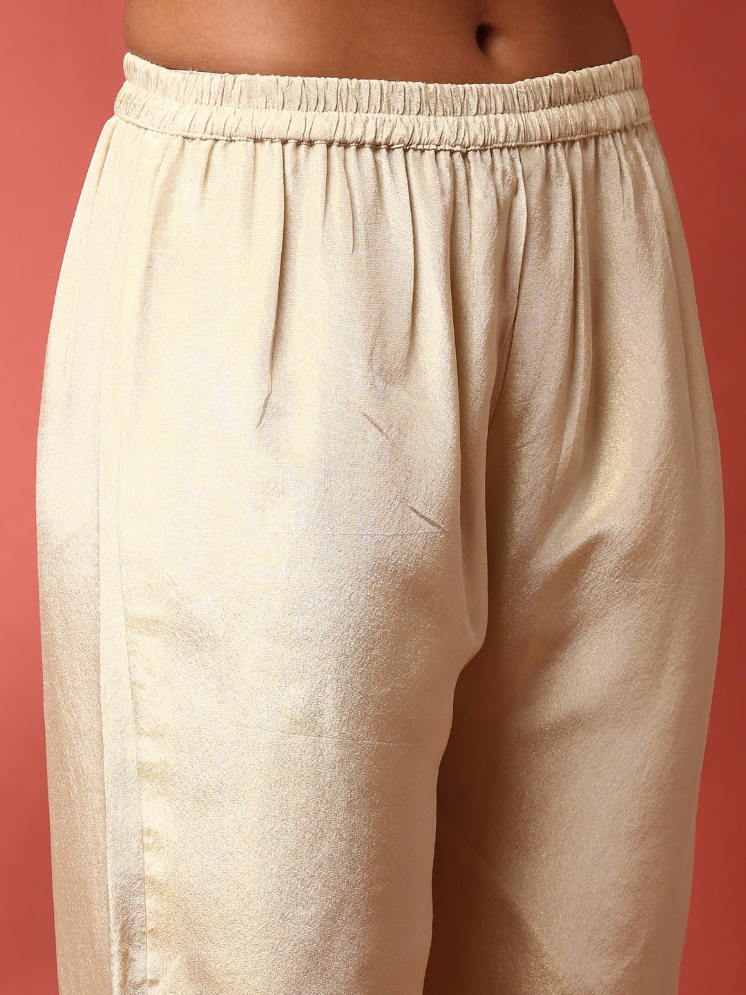 Neerus White crepe hand embroidered suit set - detail view 3