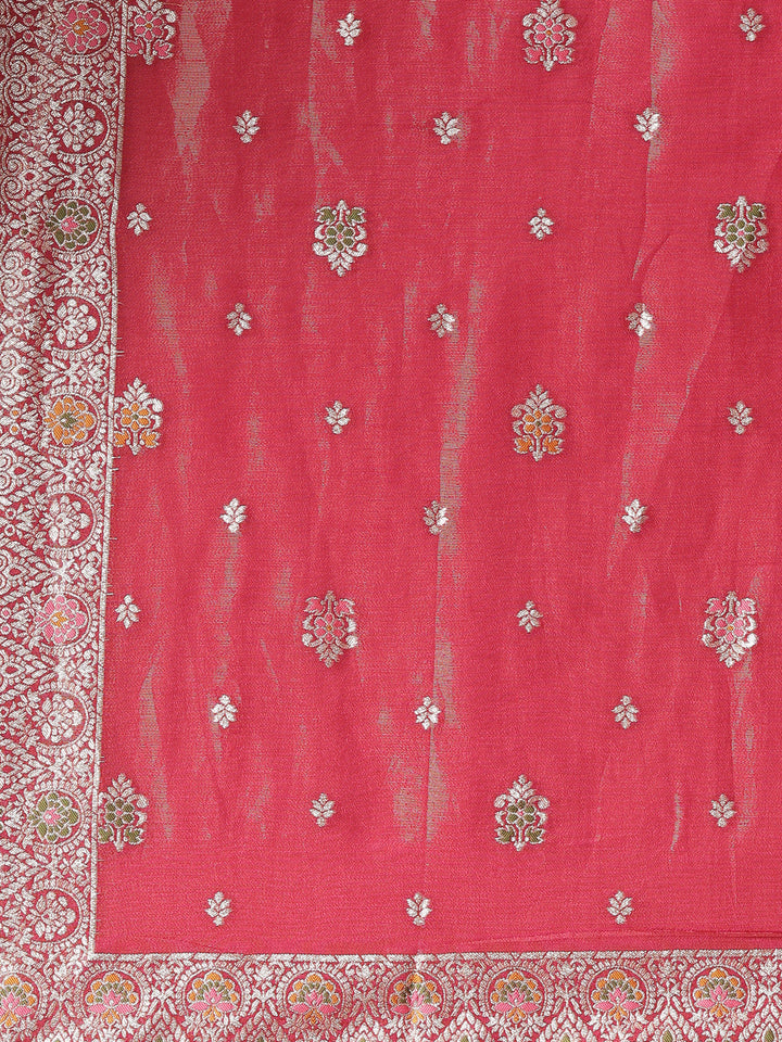 Neerus Maroon tissue printed suit set - detail view 4