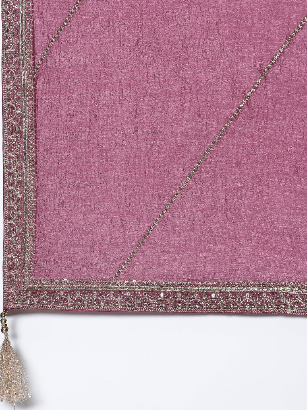 Neerus Pink silk embroidered anarkali suit set - detail view 4