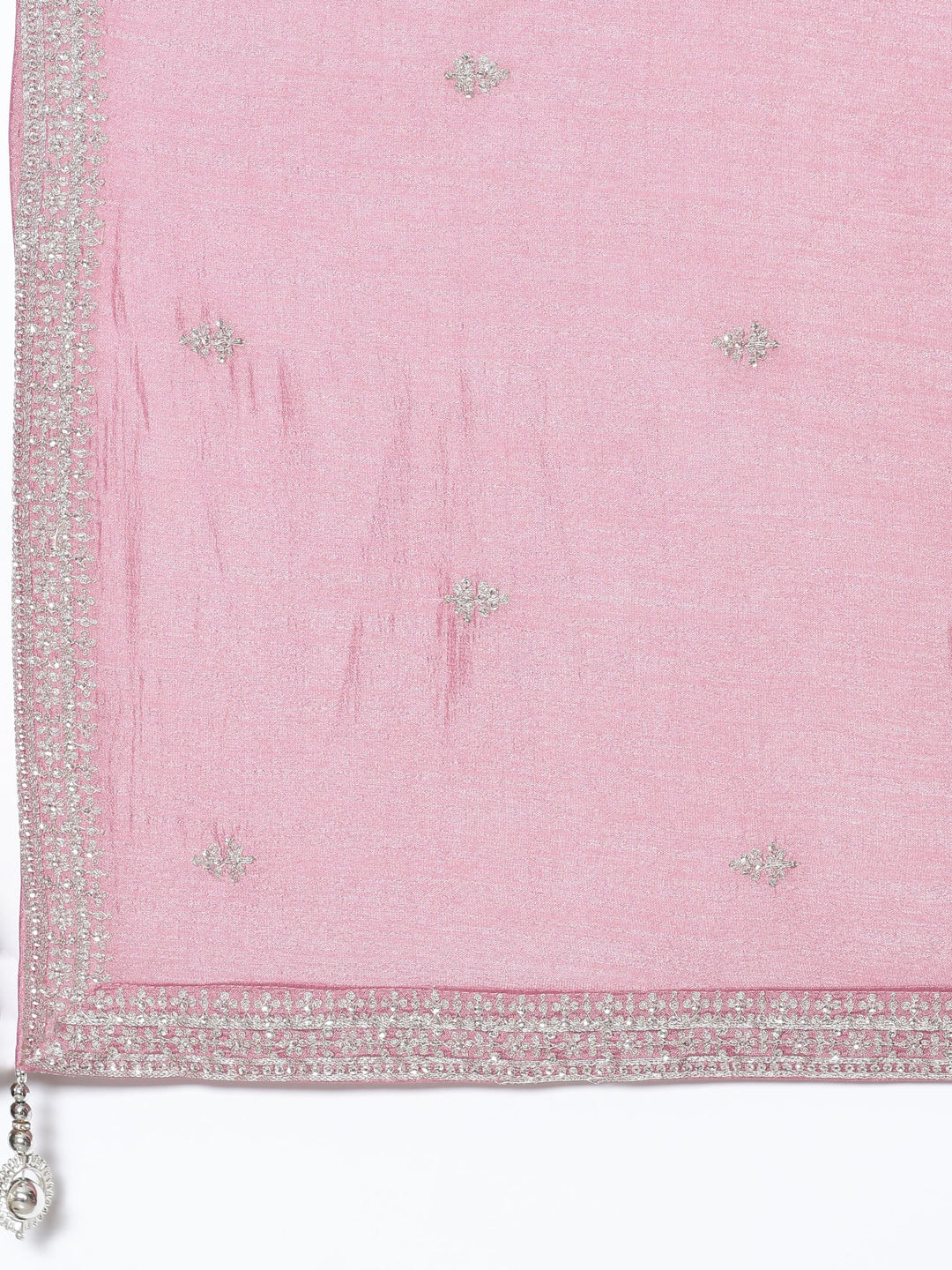 Neerus Pink silk embroidered suit set - detail view 5