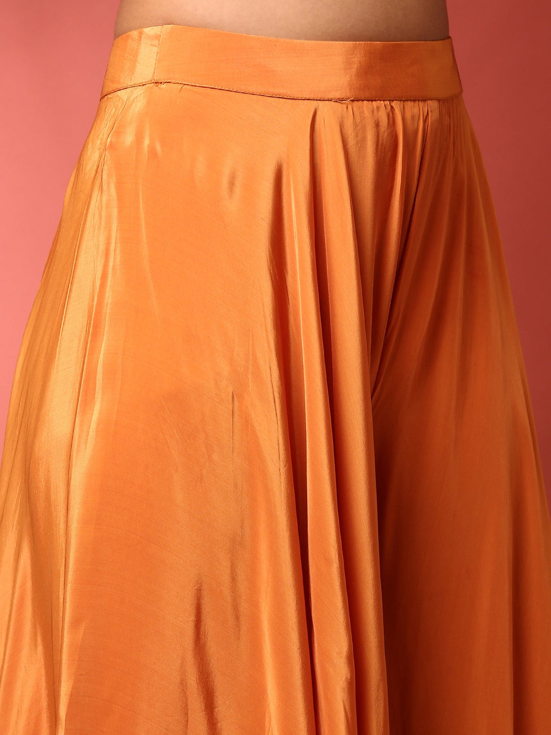Neerus Orange tissue hand embroidered suit set - detail view 4