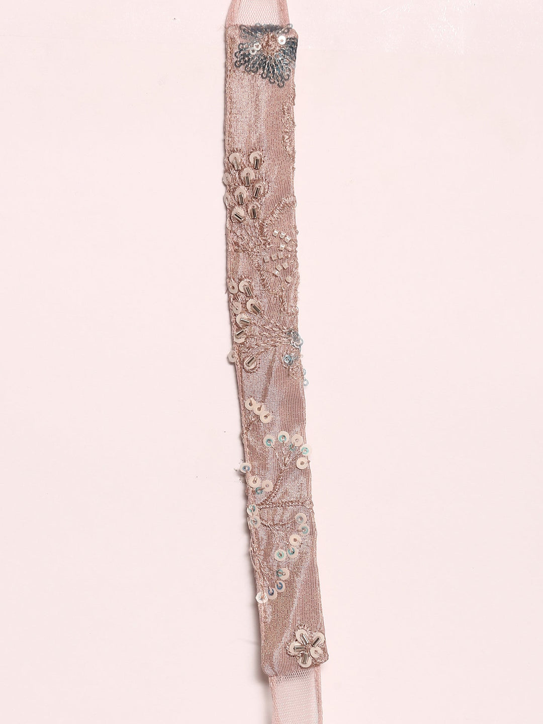 Neerus Orange tissue hand embroidered suit set - detail view 5