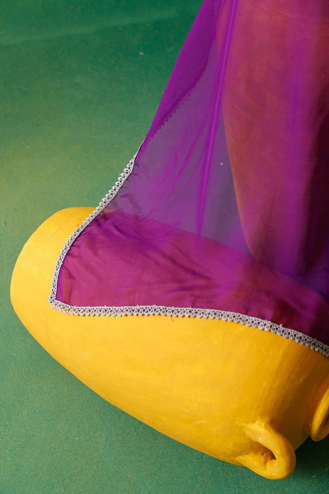 Neerus Purple silk embroidered suit set - detail view 12