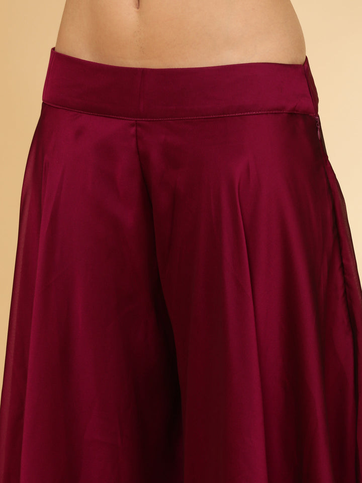 Neerus Maroon Banarasi woven suit set - detail view 4