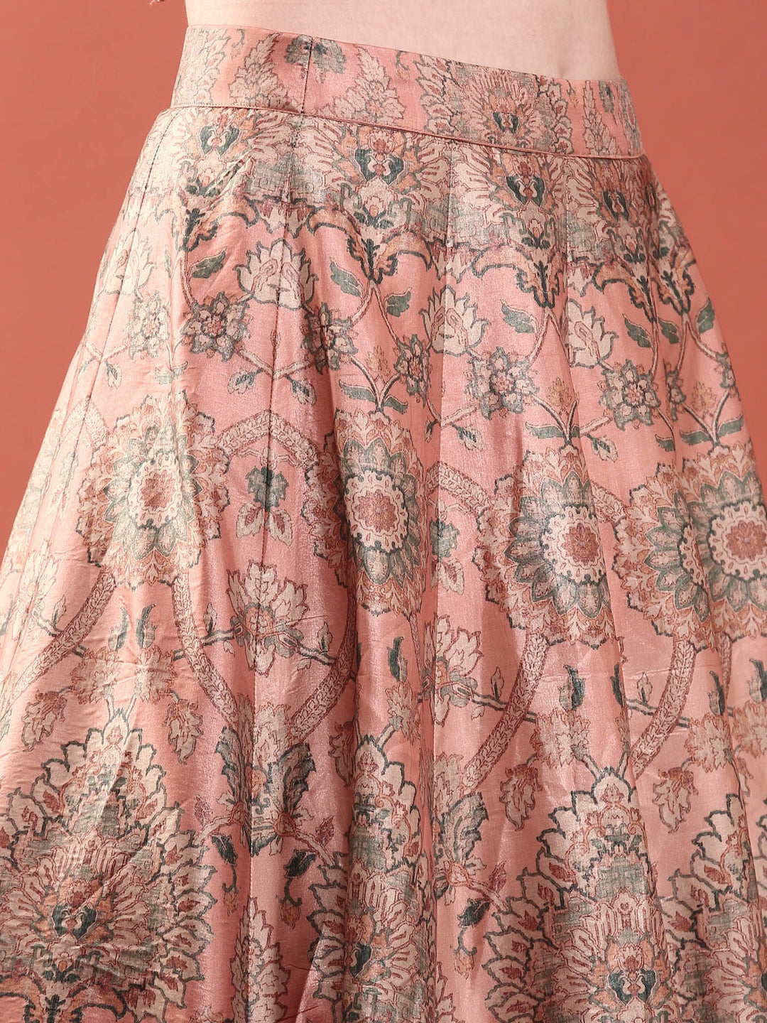 Neerus Pink silk embellished lehenga set - detail view 5