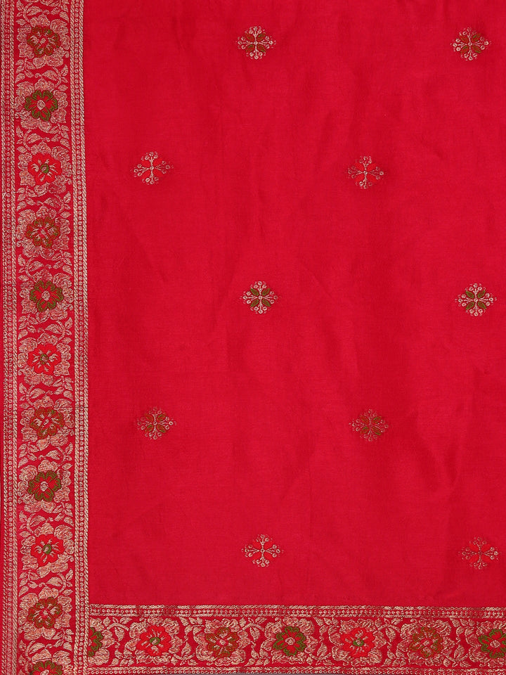 Pink Vichitra Silk Anarkali Set