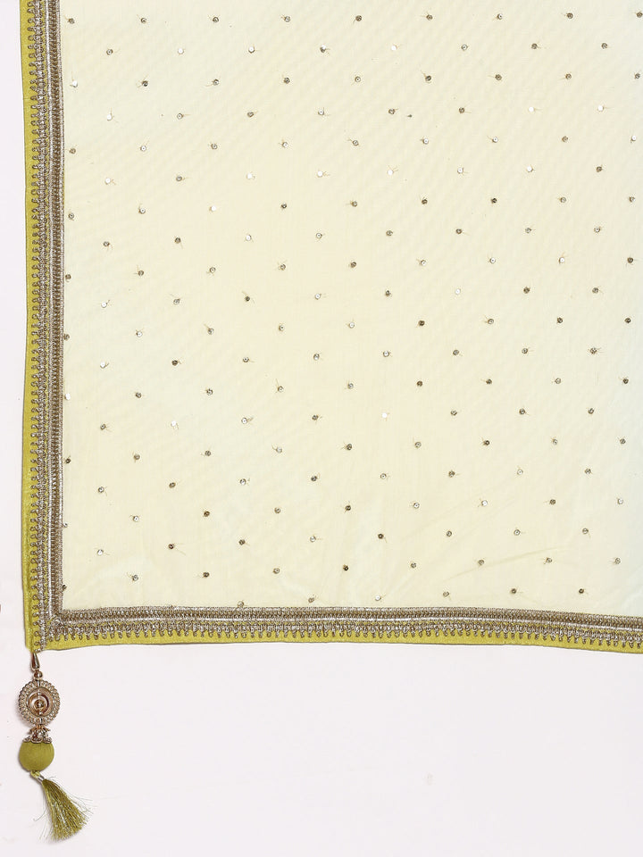 Variyali Green Heavily Embroidered Short Kali Palazzo Suit