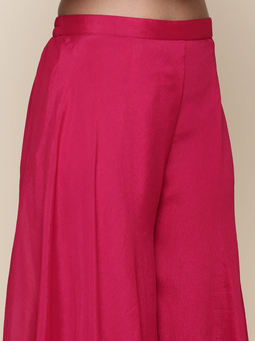 Neerus Pink georgette embroidered anarkali suit set - detail view 4