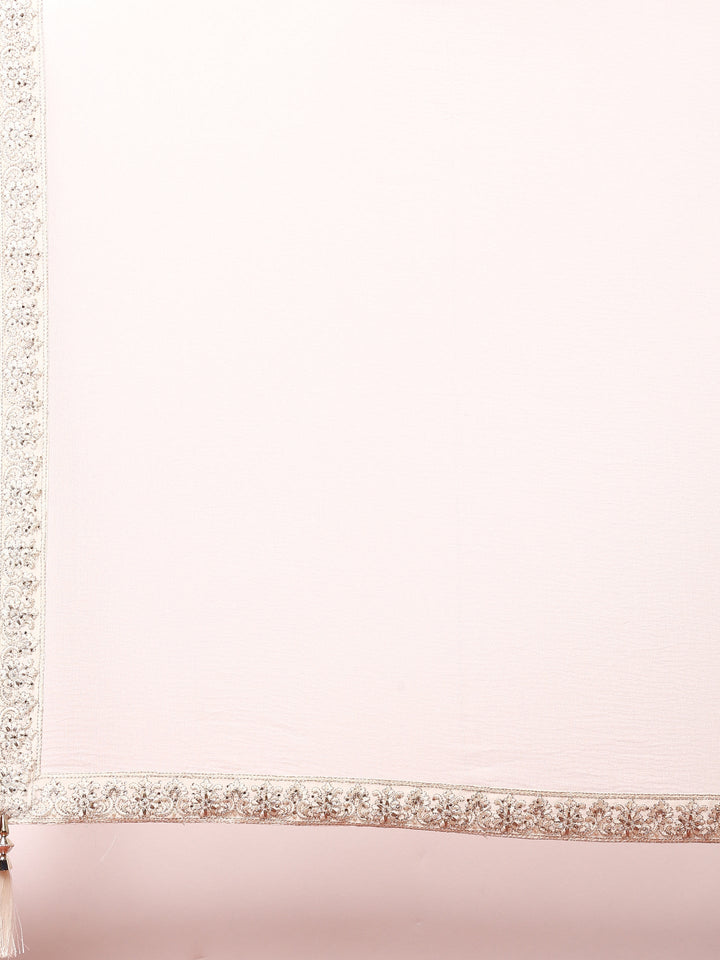 Neerus White Georgette Hand Embroidered Sharara Set - detail view 4
